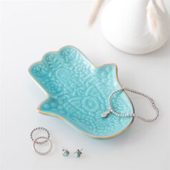 Alternative view of Turquoise Hamsa Hand Jewellery Dish
