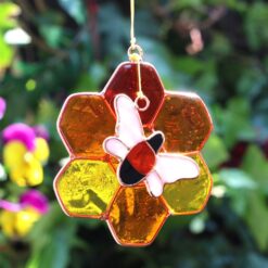 Alternative view of Bee and Honeycomb Suncatcher