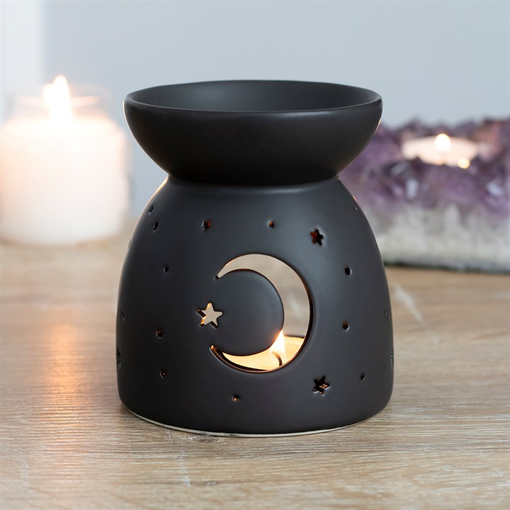 Black Mystical Moon Cut Out Oil Burner Black Mystical Moon Cut Out Oil Burner - Image 3