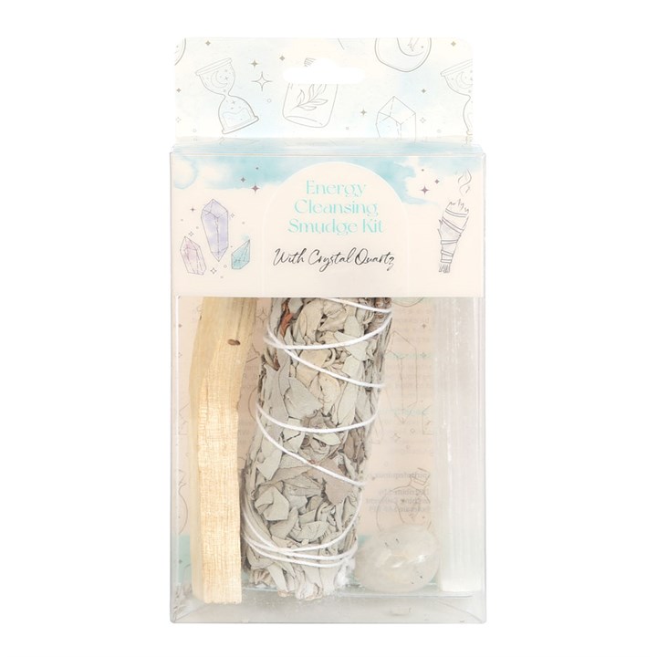 Smudge Kit with Clear Quartz Crystal Smudge Kit with Clear Quartz Crystal