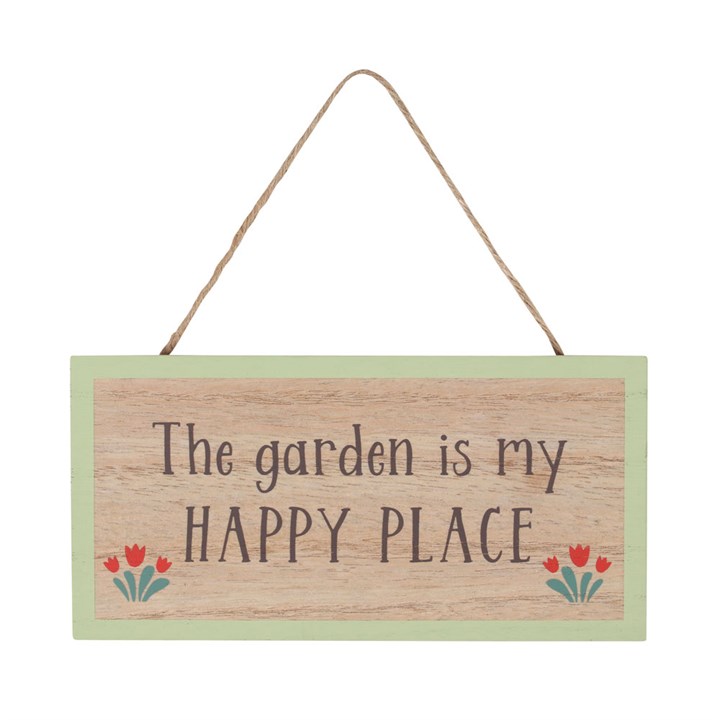 The Garden Is My Happy Place Hanging Sign The Garden Is My Happy Place Hanging Sign