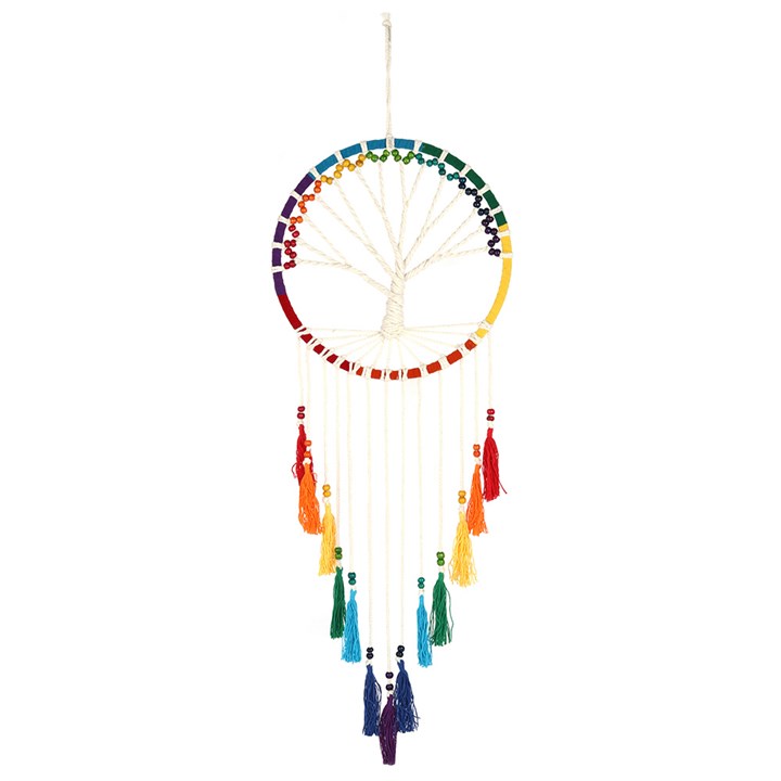 100cm Rainbow Beaded Tree of Life Dreamcatcher 100cm Rainbow Beaded Tree of Life Dreamcatcher