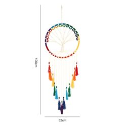 Alternative view of 100cm Rainbow Beaded Tree of Life Dreamcatcher