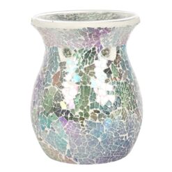Alternative view of Large Light Blue Iridescent Crackle Oil Burner