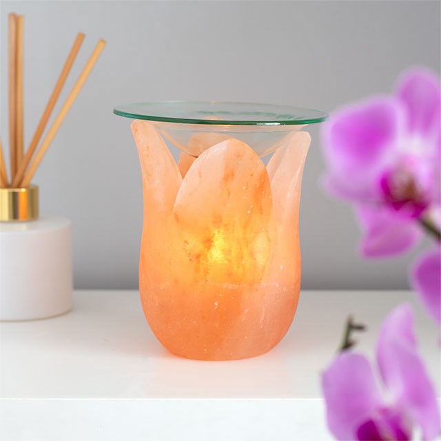 Tulip Shaped Himalayan Salt Oil Burner Tulip Shaped Himalayan Salt Oil Burner - Image 2