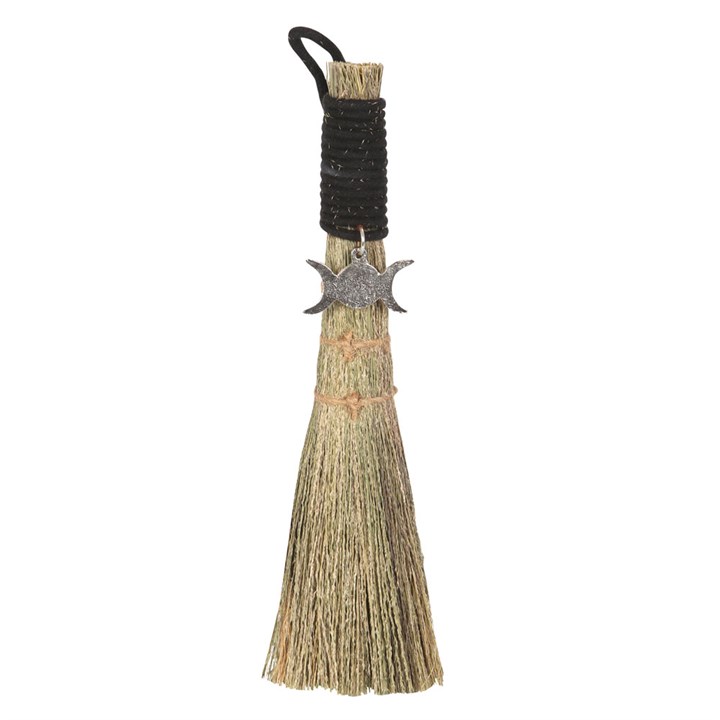 20cm Broom with Triple Moon Charm 20cm Broom with Triple Moon Charm