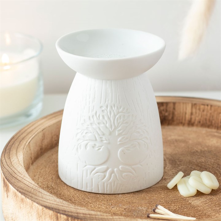 White Ceramic Tree of Life Oil Burner White Ceramic Tree of Life Oil Burner