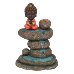 Alternative view of Red Buddha and Rock Pond Backflow Incense Burner