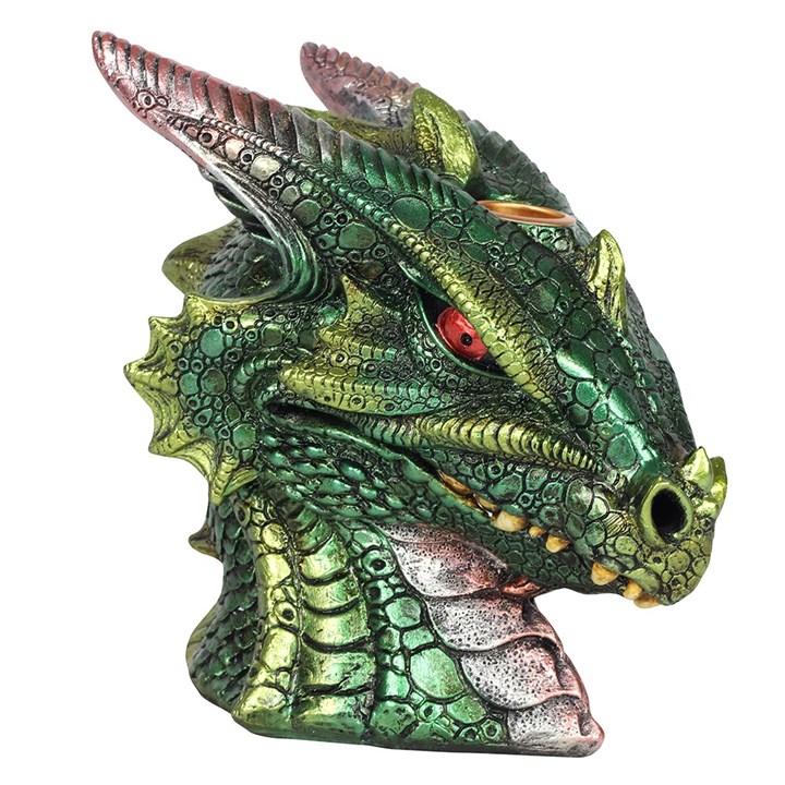 Large Green Dragon Head Backflow Incense Burner Large Green Dragon Head Backflow Incense Burner - Image 2