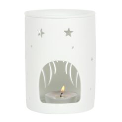 Alternative view of White Angel Wings Cut Out Oil Burner