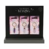 Set of 18 Semi Precious Crystal Keyrings on Display