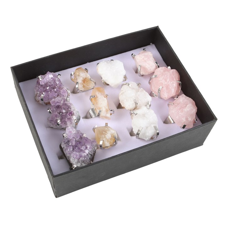 Set of 12 Assorted Crystal Rings Set of 12 Assorted Crystal Rings