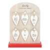 Set of 24 Heart Ceramic Mini Signs on Display Set of 24 Heart Ceramic Mini Signs on Display
