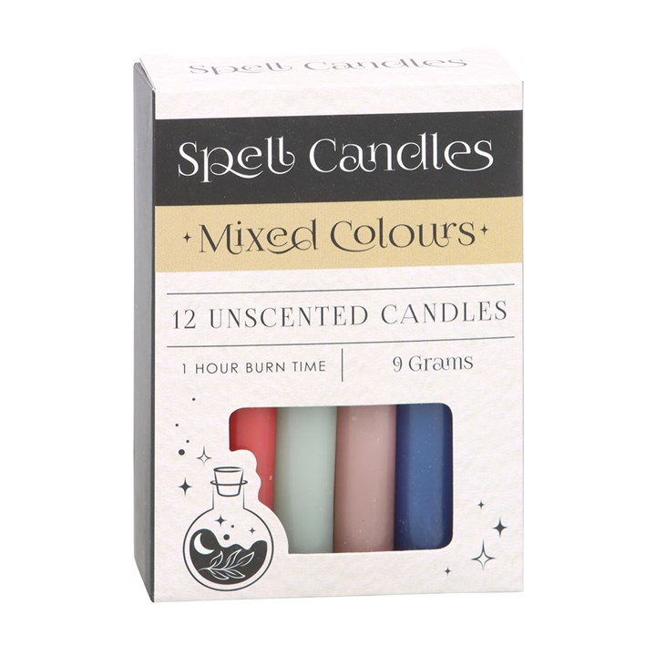 Pack of 12 Mixed Colour Spell Candles Pack of 12 Mixed Colour Spell Candles