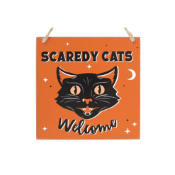 Alternative view of Scaredy Cats Welcome Hanging Sign