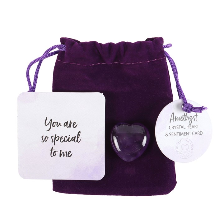 You Are Special to Me Amethyst Crystal Heart in a Bag You Are Special to Me Amethyst Crystal Heart in a Bag