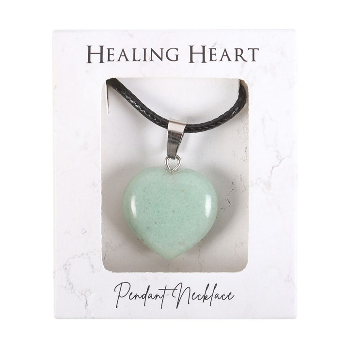Green Adventurine Healing Crystal Heart Necklace Green Adventurine Healing Crystal Heart Necklace