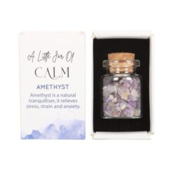 Alternative view of Jar of Calm Amethyst Crystal in a Matchbox