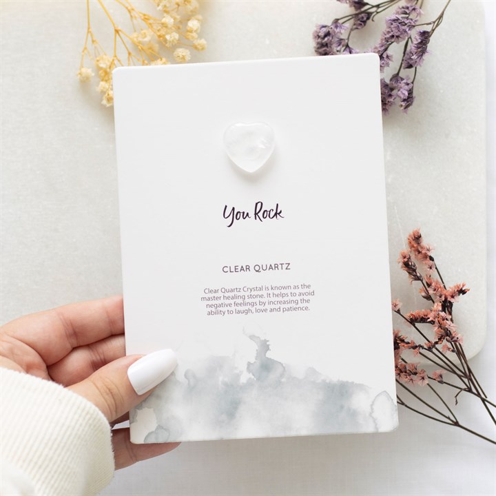 You Rock Clear Quartz Crystal Heart Greeting Card You Rock Clear Quartz Crystal Heart Greeting Card - Image 4