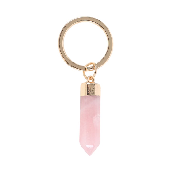 Rose Quartz Semi Precious Crystal Keyring Rose Quartz Semi Precious Crystal Keyring - Image 3