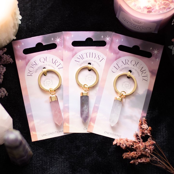 Rose Quartz Semi Precious Crystal Keyring Rose Quartz Semi Precious Crystal Keyring - Image 5