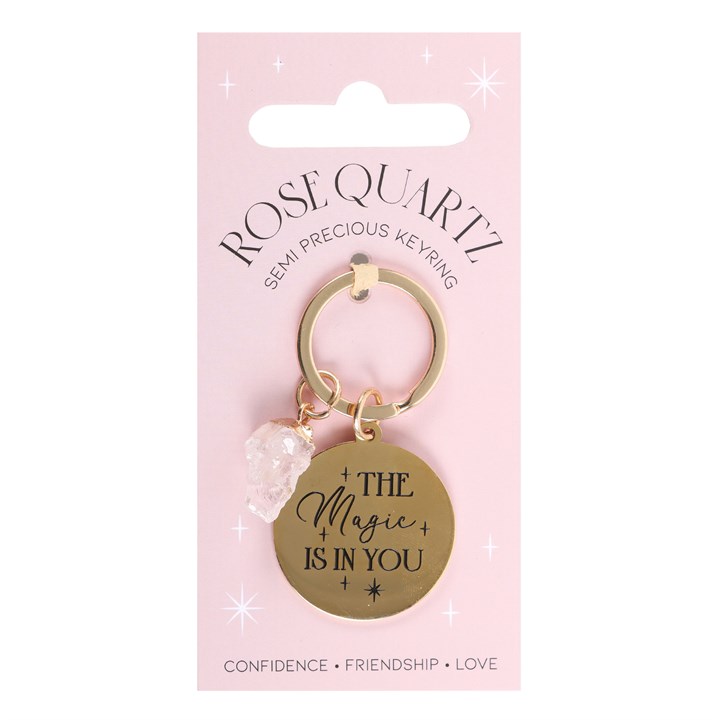 The Magic Is In You Rose Quartz Crystal Keyring The Magic Is In You Rose Quartz Crystal Keyring