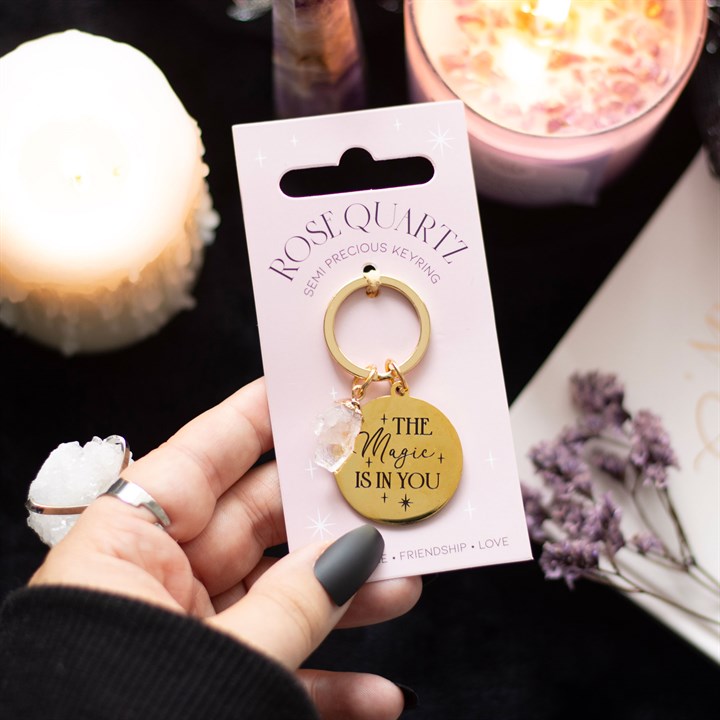 The Magic Is In You Rose Quartz Crystal Keyring The Magic Is In You Rose Quartz Crystal Keyring - Image 4