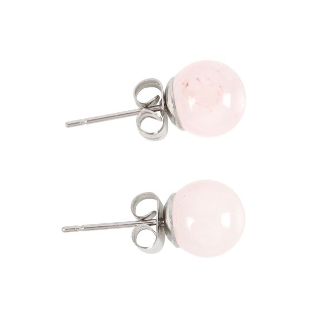 Rose Quartz Semi Precious Crystal Earrings Rose Quartz Semi Precious Crystal Earrings - Image 3