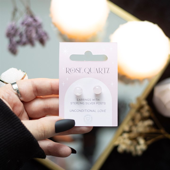 Rose Quartz Semi Precious Crystal Earrings Rose Quartz Semi Precious Crystal Earrings - Image 4