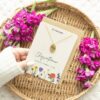 November Chrysanthemum Birth Flower Necklace Card November Chrysanthemum Birth Flower Necklace Card