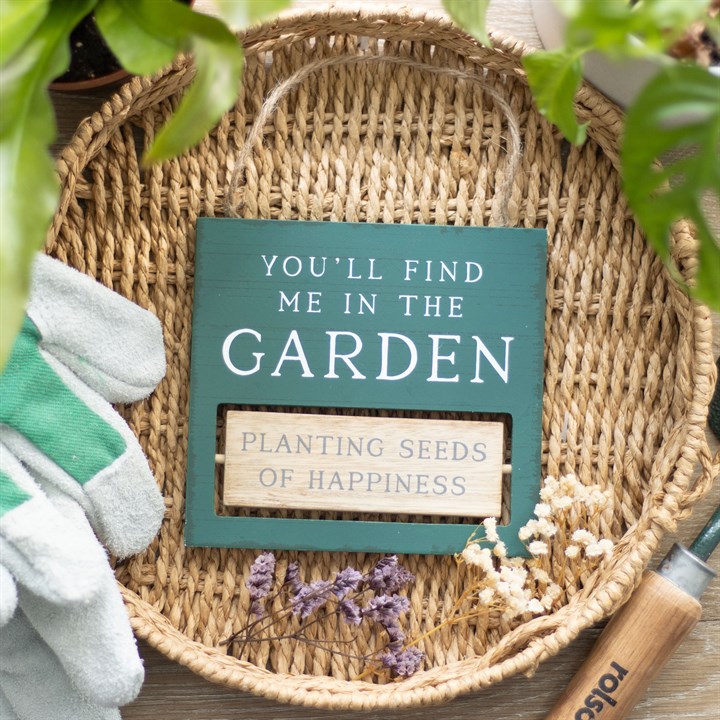 You'll Find Me in the Garden Reversible Hanging Sign You'll Find Me in the Garden Reversible Hanging Sign - Image 4