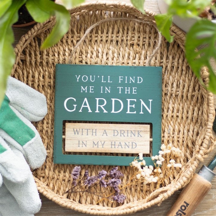 You'll Find Me in the Garden Reversible Hanging Sign You'll Find Me in the Garden Reversible Hanging Sign - Image 5