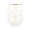 All Over Daisy Print Stemless Wine Glass