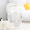 All Over Daisy Print Stemless Wine Glass All Over Daisy Print Stemless Wine Glass