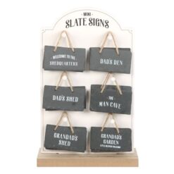 Set of 24 Mini Slate Signs for Him on Display