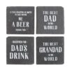 Set of 24 Slate Coasters for Him in Display