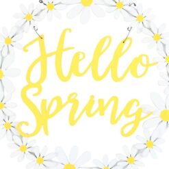 Alternative view of Hello Spring Hanging Daisy Wreath Decoration