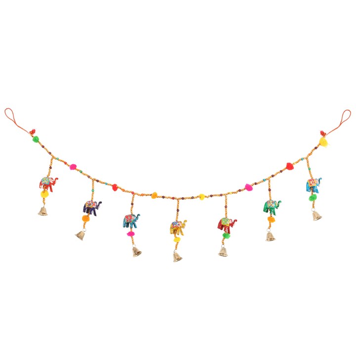 Hanging Elephant Garland with Beads and Bells Hanging Elephant Garland with Beads and Bells - Image 2