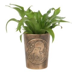 Moon Gazing Hare Bronze Terracotta Plant Pot by Lisa Parker