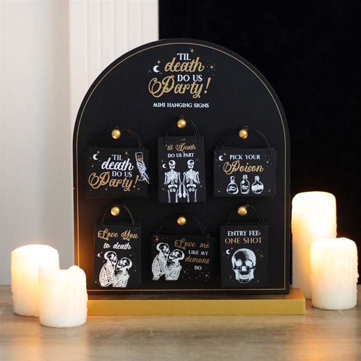 Set of 36 Til Death Do Us Party Mini Signs on Display Set of 36 Til Death Do Us Party Mini Signs on Display - Image 4