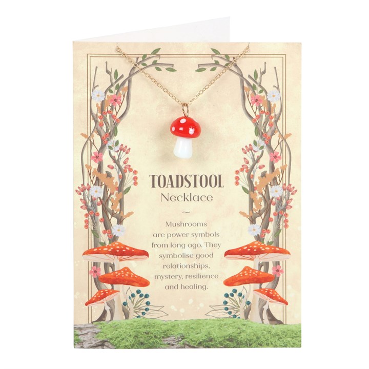 Toadstool Charm Necklace Card Toadstool Charm Necklace Card