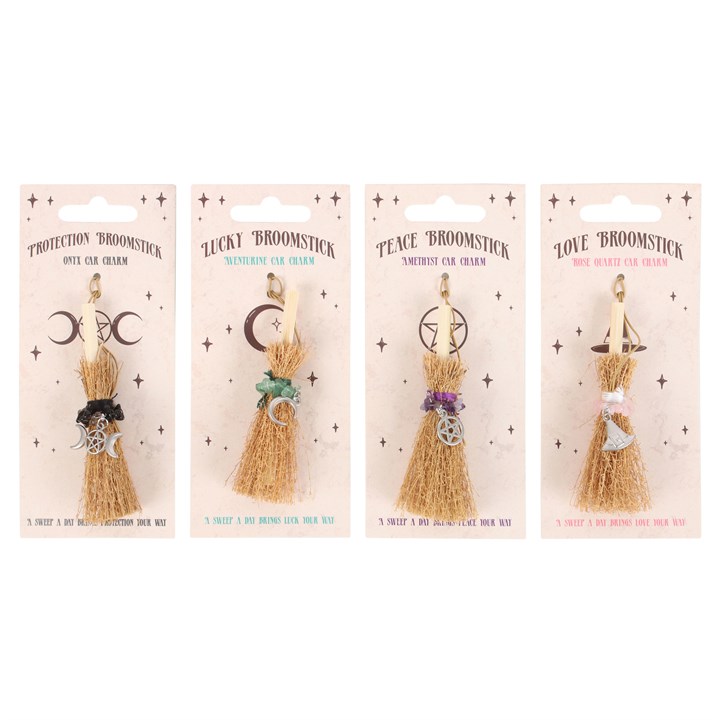 Pack of 12 Lucky Crystal Broomstick Car Charms Pack of 12 Lucky Crystal Broomstick Car Charms