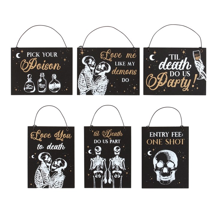 Set of 12 Til Death Do Us Party Mini Signs Set of 12 Til Death Do Us Party Mini Signs