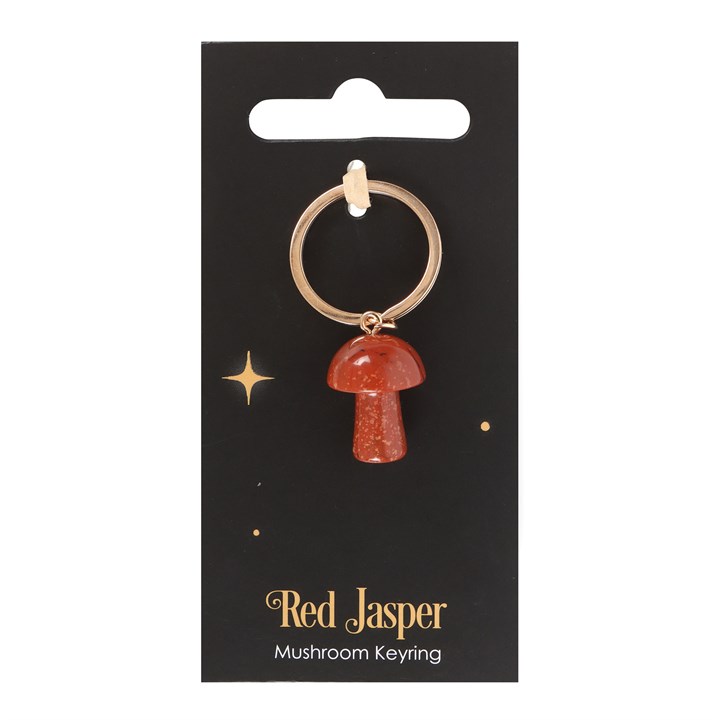 Red Jasper Crystal Mushroom Keyring Red Jasper Crystal Mushroom Keyring