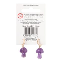 Alternative view of Amethyst Crystal Mushroom Earrings