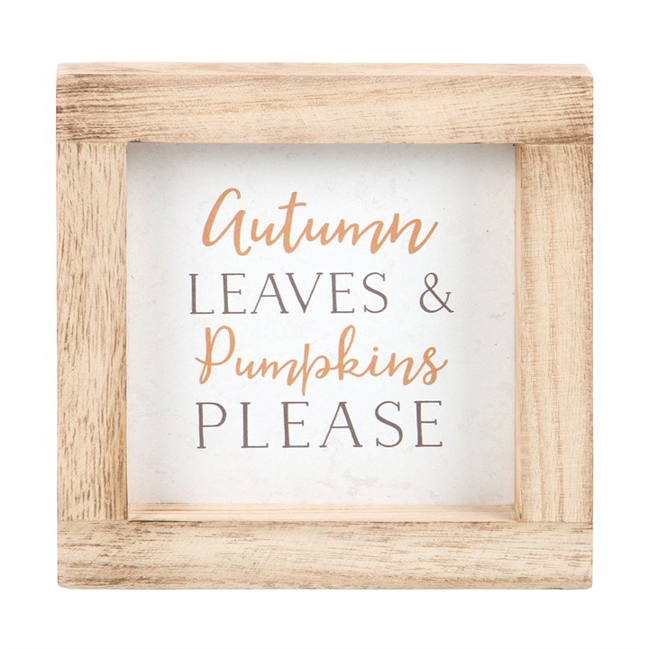 Autumn Leaves & Pumpkins Please Wooden Frame Sign Autumn Leaves & Pumpkins Please Wooden Frame Sign
