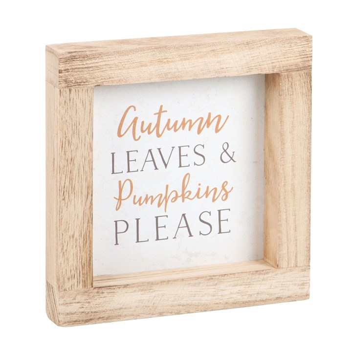 Autumn Leaves & Pumpkins Please Wooden Frame Sign Autumn Leaves & Pumpkins Please Wooden Frame Sign - Image 2