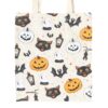 Spooky Cat and Pumpkin Print Polycotton Tote Bag Spooky Cat and Pumpkin Print Polycotton Tote Bag