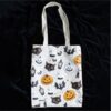 Spooky Cat and Pumpkin Print Polycotton Tote Bag Spooky Cat and Pumpkin Print Polycotton Tote Bag