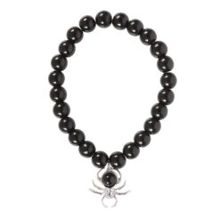 Alternative view of Spider Black Obsidian Beaded Bracelet